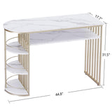 Vinita Console Table for Entryway Gold Entryway Table with Storage - waseeh.com