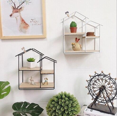 Wall-Mounted "Home" Floating Metal Storage Shelve Frame Decor - waseeh.com