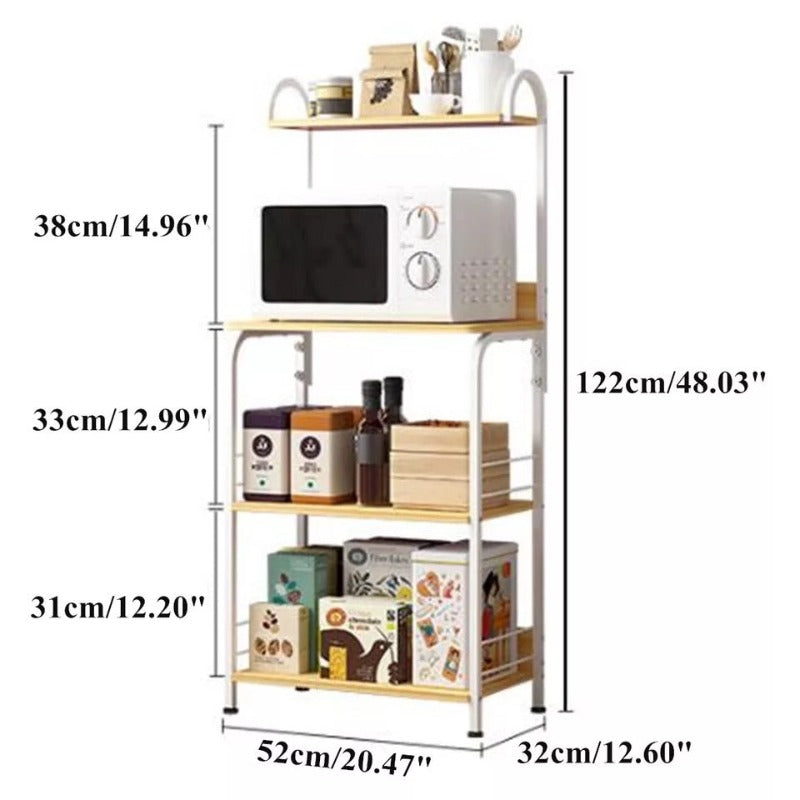 The wooden & Metal Storage Shelf Rack (4 Tier) - waseeh.com