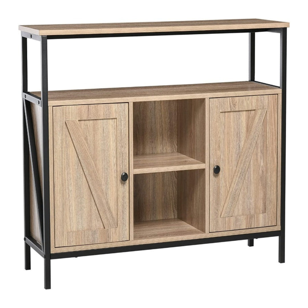HOMCOM Industrial Style Buffet Cabinet, Kitchen Sideboard, Coffee Bar Table