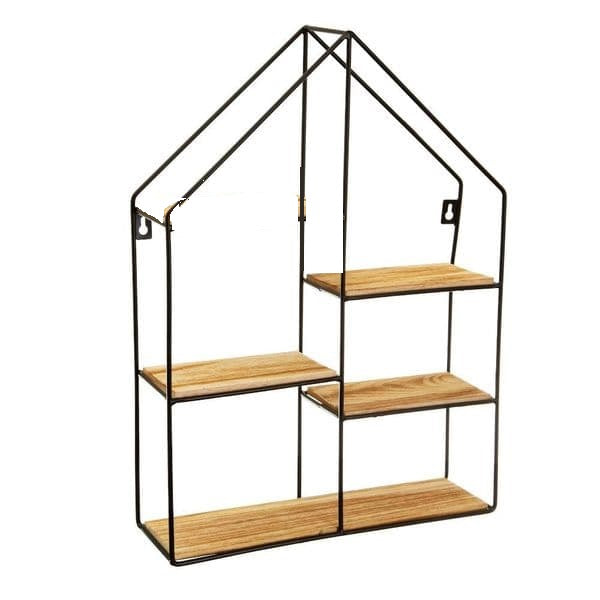 Wall-Mounted "Big Home" Floating Metal Storage Shelve Frame Organizer Decor - waseeh.com