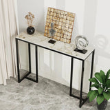 Modern White Marble Console Table Narrow Entryway Small Hallway Living Room Console Table