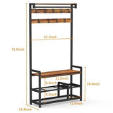 Mr. IronStone Entryway Living Lounge Bedroom Coat Hanging Shoes Organizer Storage Rack - waseeh.com