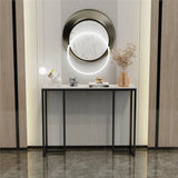Modern White Marble Console Table Narrow Entryway Small Hallway Living Room Console Table