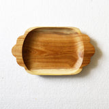 Scallop Rectangle Wooden Platter Tray - waseeh.com