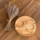 Yin Yang Snack Serving Solid Wood Tray Platter