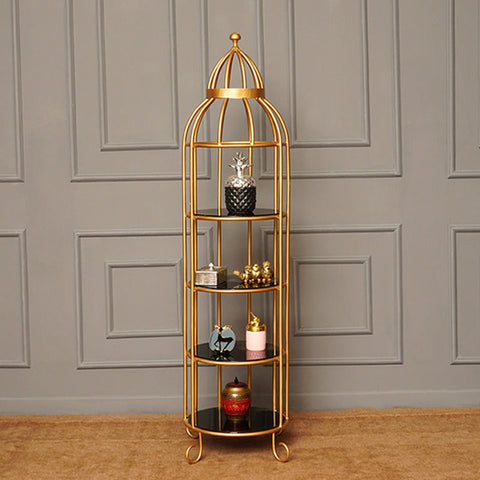 4 Layer Nordic Brass Cage Rack - waseeh.com
