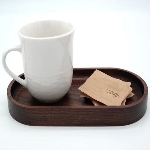 Oval Gazed Wooden Kitchen Serving Tray - waseeh.com