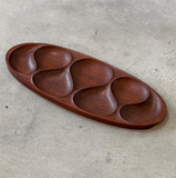 Danish Teak Solid Wood Snack Guest Kitchen Serving Tray - waseeh.com